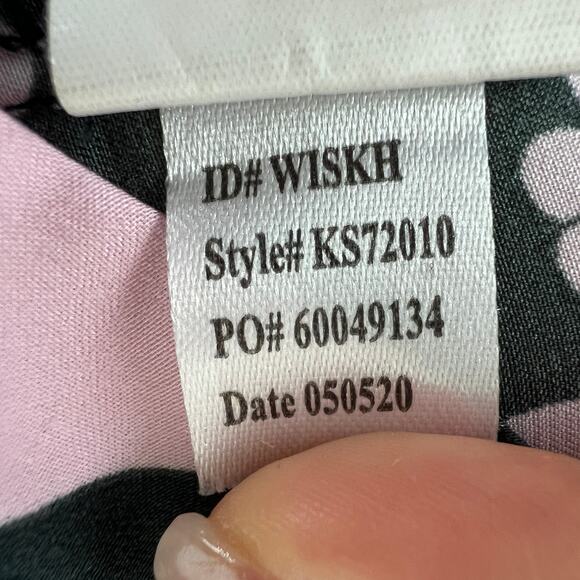 KATE SPADE Black Pink Top Clover Hearts Print Collared PJ Button-Up Medium M - Picture 10 of 11